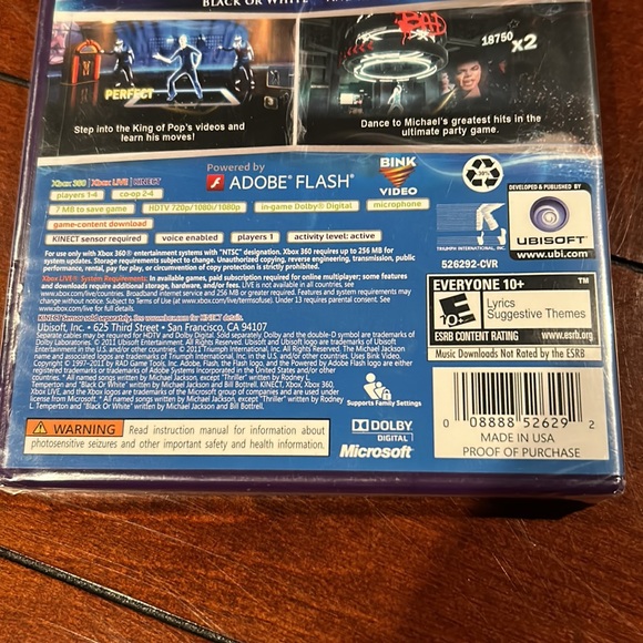 New in shrink wrap Michael Jackson The Experience Xbox 360 Kinect Video Game - Picture 6 of 11